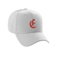 thumbnail image 2 of Daxton Structured Baseball Hat Cap Curved Visor Old English Font Alphabet A to Z, White Hat Red E, 2 of 3