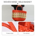 thumbnail image 4 of Frcolor Basket Woven Plastic Bag Tote Handle Shopping Handles Storage Grocery Market Straw Picnic Beach Wicker Baskets Rattan, 4 of 7