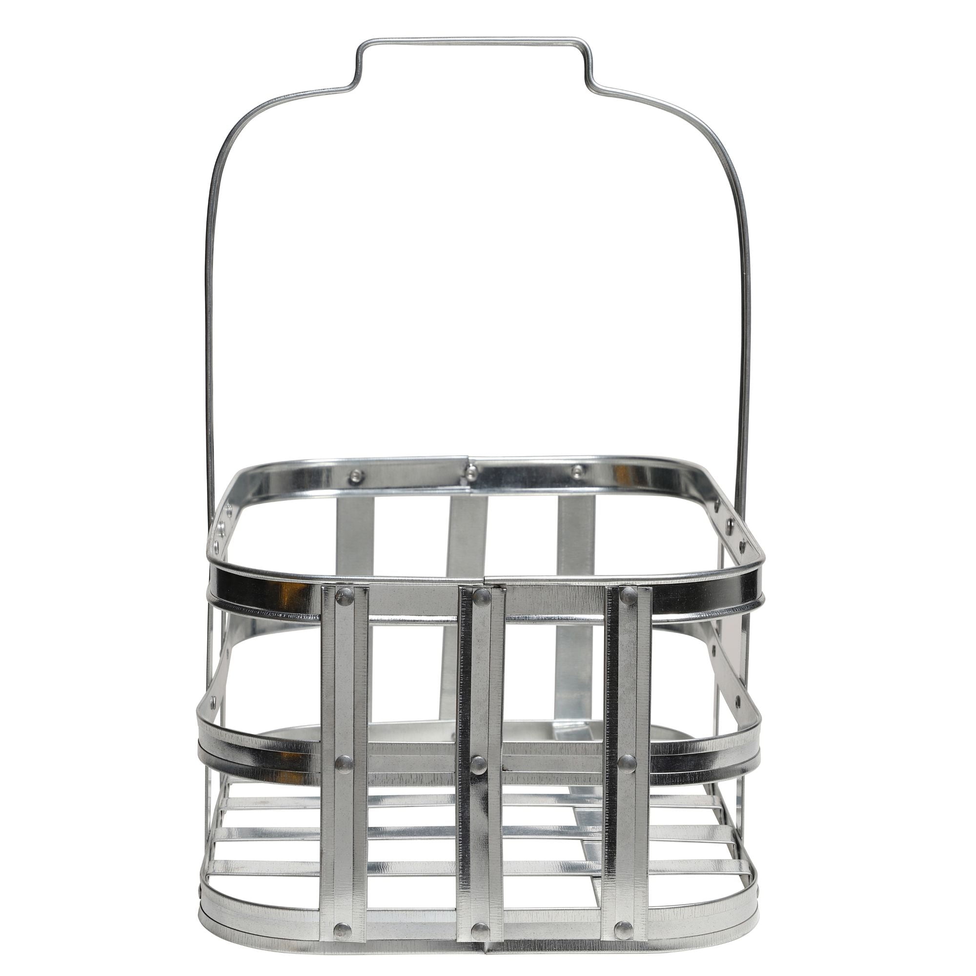 14.5" Silver Rectangular Metallic Storage Basket with Handle Walmart