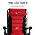 thumbnail image 3 of Best Choice Products Oversized Padded Zero Gravity Chair, Folding Outdoor Patio Recliner w/ Side Tray - Red, 3 of 7