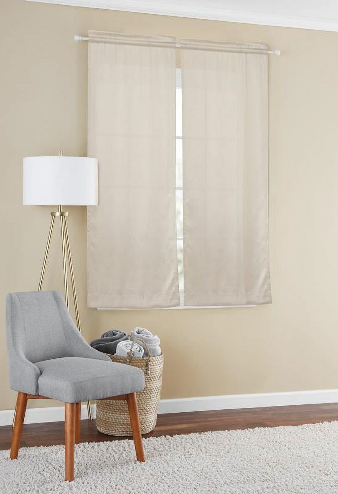 (2 pack) Mainstays Blackout Curtain Panel Pair, Set of 2, Beige, 30"W x 63"L