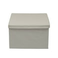 thumbnail image 6 of Household Essentials Square KD Storage Box With Lid, 15”x15”x10”, Breathable Canvas Sides With Sturdy Sides, Perfect for Closet or Storage Room Organization, Includes Handle for Easy Access, Natural, 6 of 7