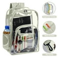 thumbnail image 4 of SANMADROLA Waterproof Clear Backpack Heavy Duty PVC Transparent Large Capacity Backpack with Reinforced Strap for School, Work, Stadium, Travel, Security, Festival, College (Gray Green), 4 of 6