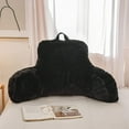 thumbnail image 3 of Faux Fur Reading Pillow Bed Wedge Large Adult Children Backrest with Arms Back Support for Sitting Up in Bed Couch for Bedrest Black Large, 3 of 6