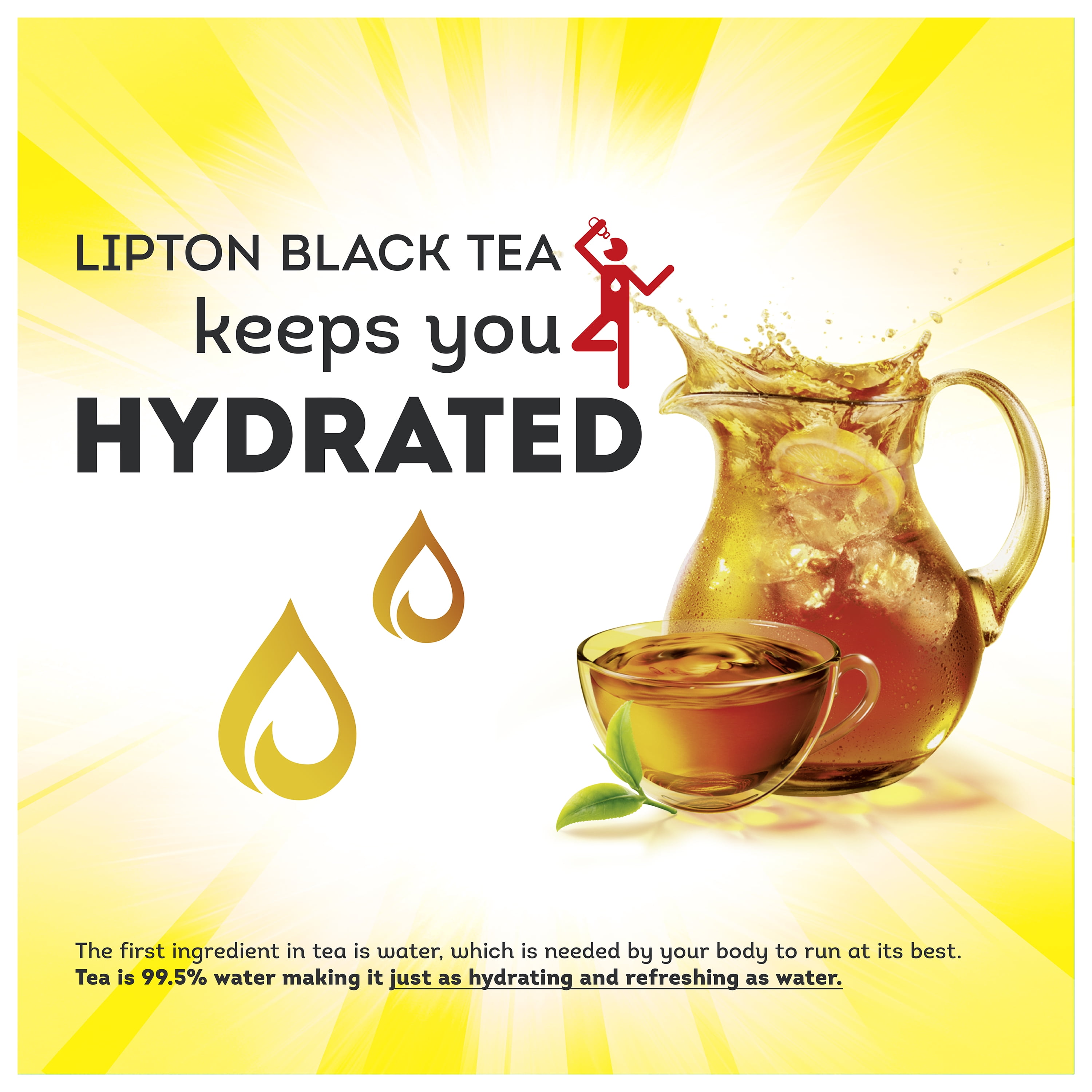 (4 pack) Lipton Family Sized Iced Black Tea, Caffeinated, Tea Bags 48 Count Box