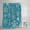 thumbnail image 3 of Shower Curtains for Bathroom, Teal Snowflake Christmas Waterproof Fabric Shower Curtain, Xmas Snowflake Decorative Bathroom Curtain for Bathtub, 72"x72", No Hooks Included, 3 of 9