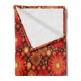 thumbnail image 2 of Floral Soft Flannel Fleece Throw Blanket, Vivid Flowers Colored Botanical Composition Gerbera Daisies, Cozy Plush for Indoor and Outdoor Use, 50" x 60", Dark Green Vermilion, by Ambesonne, 2 of 5