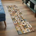thumbnail image 3 of 2'x6' Rug Runners for Hallways Kitchen, Animals Farmhouse Non Slip Entryway Beside Floor Carpet Runner, Vintage Farm Country Star Brown Plaid Laundry Room Bedroom Throw Rugs Mat for Family Pet, 3 of 8
