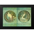 thumbnail image 2 of Vintage Apple Collection 18x13 Black Modern Framed Museum Art Print Titled - Mucha Green Medallions, 2 of 5