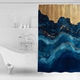 thumbnail image 4 of 54x78 Inch Shower Curtain Decorative Navy Blue Bathtub Bath Curtains Fabric Waterproof Bathroom Decor Modern Abstract Luxury Golden Small Stall Shower Curtain Set with 12 Hooks, 4 of 6