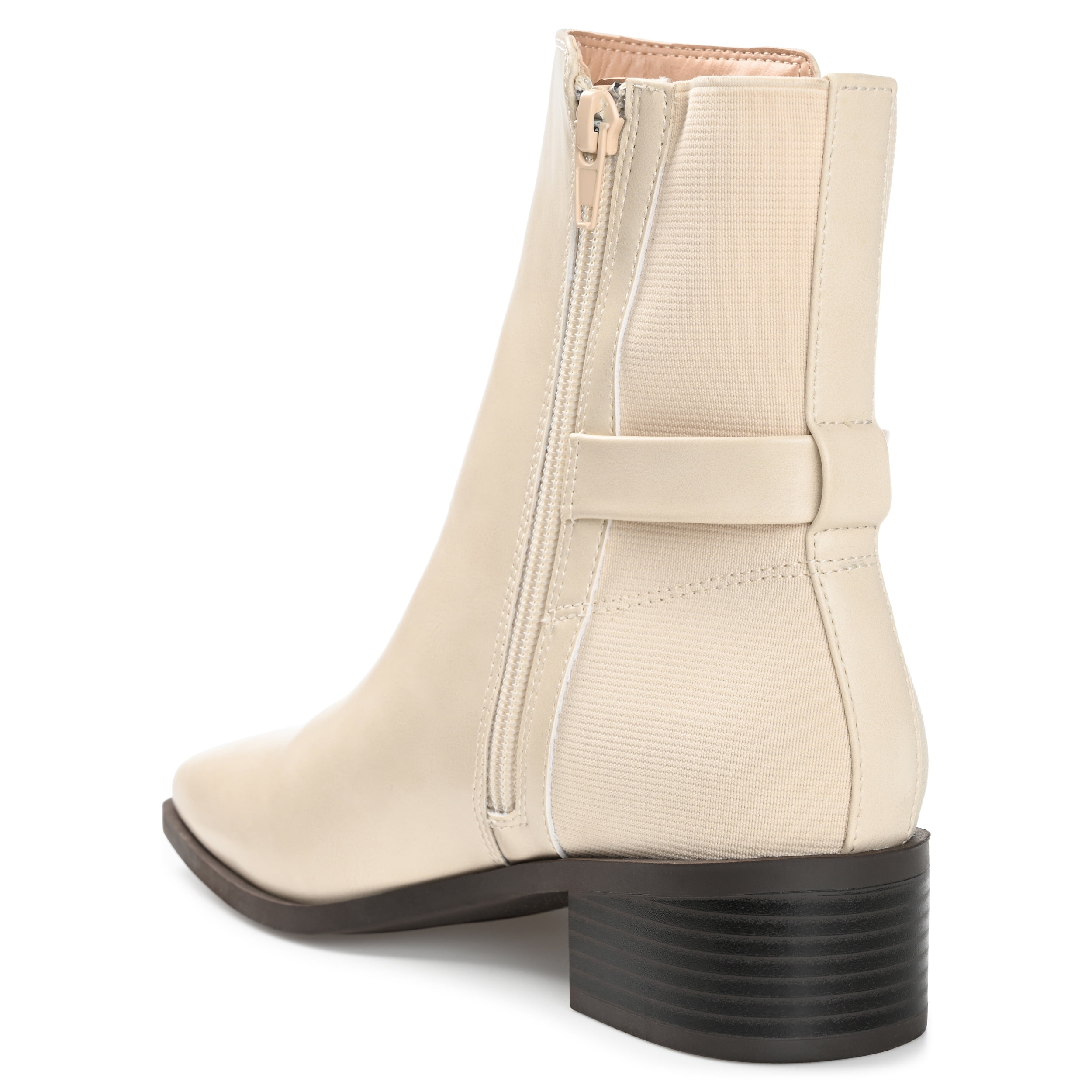 Journee Womens Aubrie Inside Zip Stacked Heel Booties, Widths Available