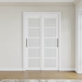 thumbnail image 2 of 60" x 80" [Easy-Slide Bow-Shaped Handle] 5-Panel Frosted Glass Sliding Door Kit - No Painting Required, Pre-assembled closet Use (Hardware Included), 2 of 8