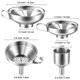 thumbnail image 2 of Embudo de cocina de acero inoxidable de 4 piezas apto para frascos de vidrio y condimentos para transferir líquidos, 2 of 7