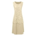 thumbnail image 5 of Gubotare 2 Piece Suit for Women Plus Size Dress and Cardigan Sexy Formal Gowns and Evening Dress Floral Maxi Dresses(Yellow,3XL), 5 of 5