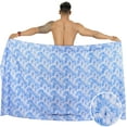 thumbnail image 2 of LA LEELA Men's Bath Trunk Swimwear Sarong Pareo Beach Wrap One Size Leaves, Dark Blue Summer Vacation Party, 2 of 4