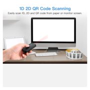 Mini Portable 1D 2D Barcode Scanner, QR Code Screen Image Reader PDF417 Data Matrix USB Wired Scanning 2.4G