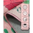 thumbnail image 3 of Alfombra CRYPTOLITE Boho Floral, lavable, 60 x 90 cm, para entrada, color rosa, 3 of 7
