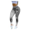 thumbnail image 4 of Sonducket Leggings deportivos Pantalones de yoga Traje de gimnasio Entrenamiento Legging de cintura Ropa para correr Multicolor Verano Prendas para la parte inferior del cuerpo Gris S, 4 of 6