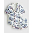 thumbnail image 4 of Women’s City Landmark Printed Pajama Set | Short & Long Pants Options | Short Sleeve Sleepwear, 4 of 7
