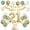 21th, variant on 30th Birthday Party Decorations for Women, Men, Happy Banner with Cake Topper Number 30 Foil Balloon, Sage Green White Gold Balloons