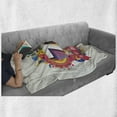 thumbnail image 6 of 70th Birthday Soft Flannel Fleece Blanket, Modern and Geometrical Design on Colorful Backdrop with Castle Shapes Party, Cozy Plush for Indoor and Outdoor Use, 70" x 90", Multicolor, by Ambesonne, 6 of 6