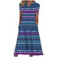 thumbnail image 2 of Robe d'Été pour Femmes 2024 Mode Grande Taille Décontractée Manches Courtes Col en V Robe Imprimée Robe Ample 50 % de Réduction!, 2 of 5