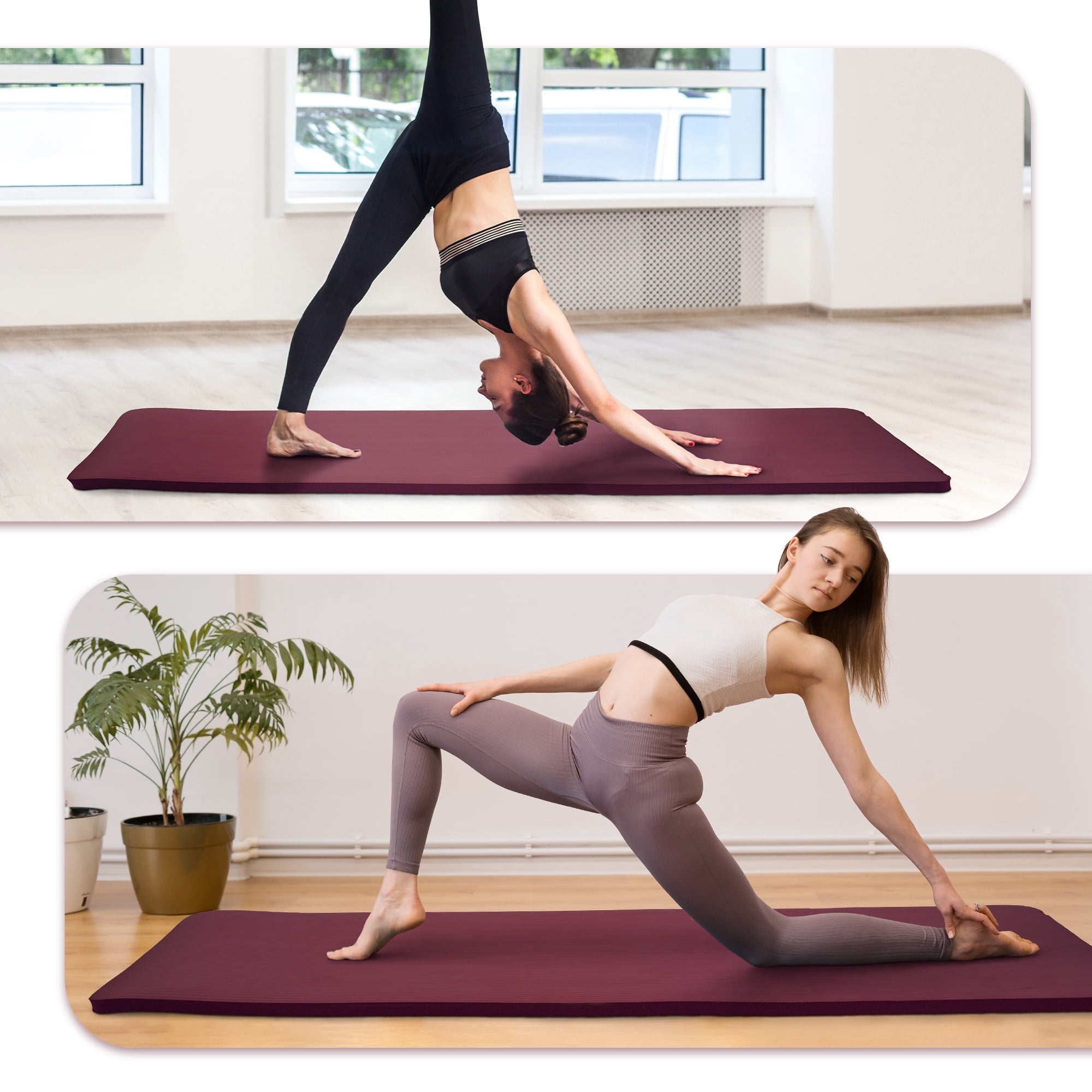 Sprint Demon Extra Thick 1" Yoga Mat - 71"x24" Non-Slip Exercise Mat with Carrying Strap, High Density Foam for Spine & Joint Support, Easy Clean & Portable for Hom，Travel，Gym