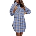 thumbnail image 1 of Robe à Manches Longues Femme Mode Femmes Imprimée à Manches Longues Boutons Imprimés Col Rabattu Élégante Rétro Longue Robe Robe T-Shirt Femme Femmes Robe à Manches Longues T-Shirts pour Femmes Mode, 1 of 8