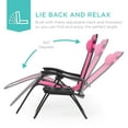 thumbnail image 4 of Best Choice Products Set of 2 Zero Gravity Lounge Chair Recliners for Patio, Pool w/ Cup Holder Tray - Pink, 4 of 9