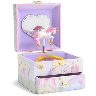 Hot Focus Musical Girls Jewelry Box Rainbow Unicorn Music Jewel