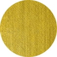 thumbnail image 1 of Ahgly Company Machine Washable Indoor Round Solid Yellow Modern Area Rugs, 3' Round, 1 of 4