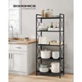 thumbnail image 2 of Metal Storage Rack, Shelving Unit with X Side Frames, Dense Mesh, x x es, for Entryway, Kitchen, Living Room, Bathroom, Industrial Style, Ink, 2 of 9