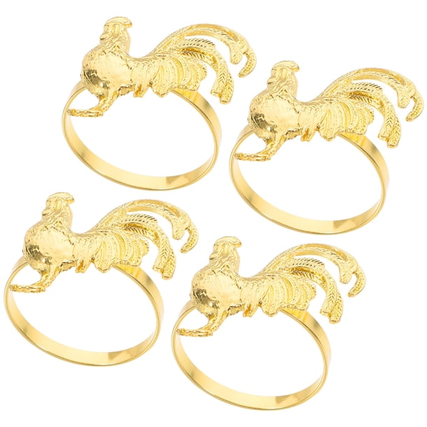 unbranded 4Ud De Servilleta Dorados Chic En Aleación Para Uso En Eventos