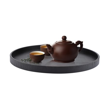 

Tea Tray Wood Tea Tray 37.5cm Modern And Elegant Round Shape Wood Serving Tray Natural For Restaurants For Canteens