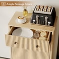 thumbnail image 5 of Pusnapku Tilt-Out Laundry Hamper Cabinet, Hidden Trash Can Cabinet with Drawer, 22" Freestanding Fluted Wood Recycling Station for Kitchen, Bathroom, 5 of 9