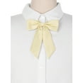thumbnail image 4 of INSPIRE CHIC Corbata de moño para mujer, color sólido, cinta occidental, corbata preatendida color amarillo claro, 4 of 6
