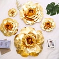 thumbnail image 2 of Efavormart 4 Pack 12” 3D Craft Rose Gold Real Feel Foam Rose for DIY Wedding Bouquets Arrangements Party Home Decorations, 2 of 11