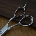 thumbnail image 4 of Two-Sided Scissor Professional Hair Clippers Hairdressing Thinning Scissors for Salon Home (17cm) (Random Style), 4 of 5