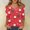 01-Watermelon Red, variant on Women's Christmas Tree and Snowflake Print V-Neck 3/4 Sleeve T-Shirt - White - S