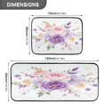 thumbnail image 4 of Kitchen Rug Set 2 Pieces Non Slip Kitchen Mat for Kitchen Home Floor Sink 47"x19"+27"x19" Purple and Pink Roses, 4 of 7