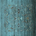 thumbnail image 1 of Ahgly Company Indoor Square Oriental Light Blue Industrial Area Rugs, 3' Square, 1 of 4