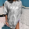 thumbnail image 2 of Busydd Womens Summer Tops Floral Gradient Short Sleeve Crewneck Tie-dye T-shirts Soft Comfy Fashion Flowy Blouses Basic Casual Loose Fit Tees Dressy Tops for Women, 2 of 9