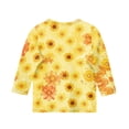 thumbnail image 5 of Cute Summer Tops for Kids Girls Size 10-12 Casual 3/4 Sleeve Crew Neck Girls Shirts Basic Daisy Printed T-Shirts Girls Fashion Tunic Tops Yellow 7-8 Years, 5 of 5