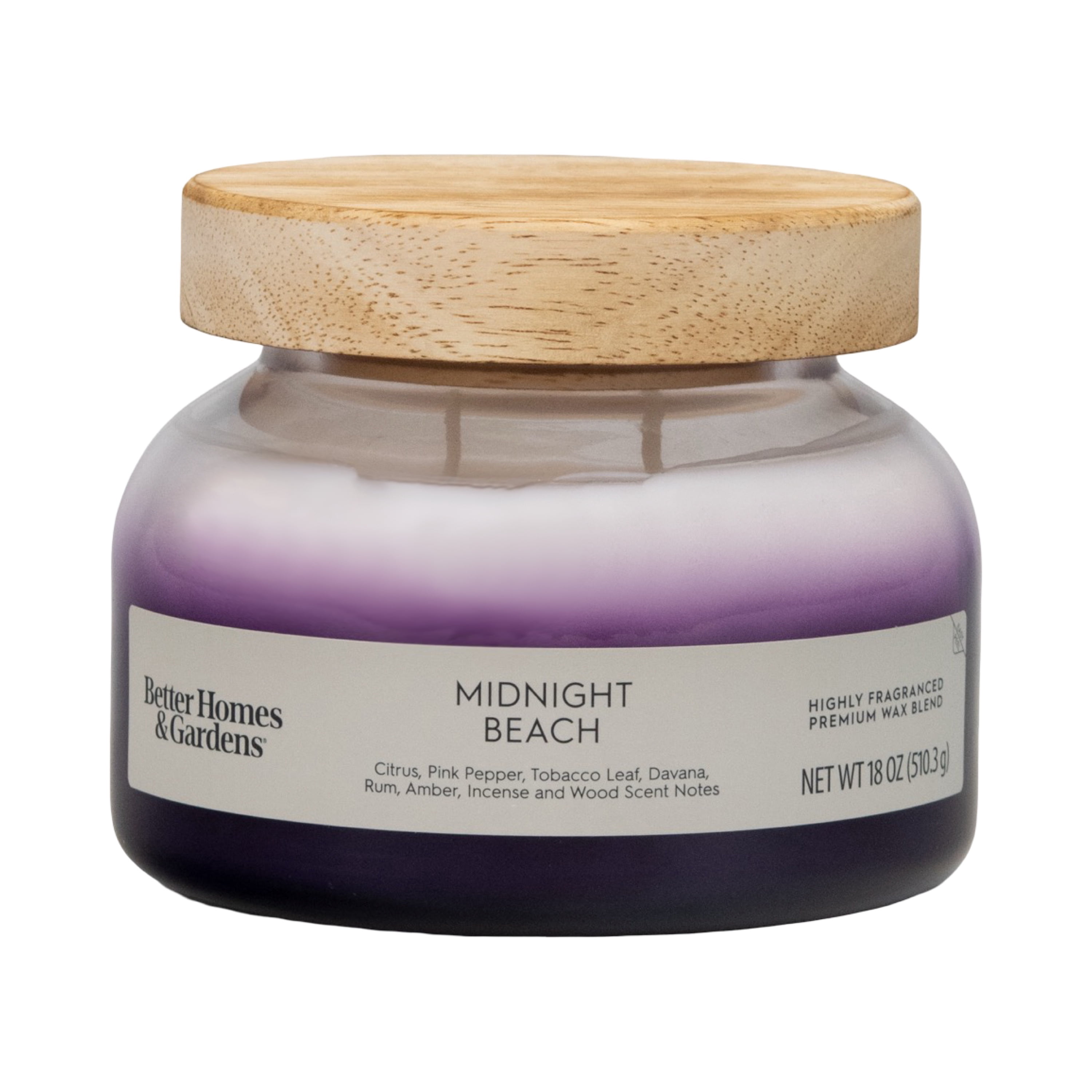 Better Homes & Gardens Midnight Beach Scented 2-Wick Ombre Jar Candle 18oz.