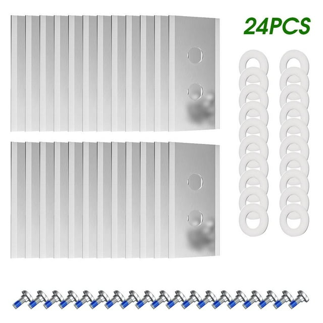 ZOUBAOQ 24PACK Titanium Coated Blades Kit Replacement for Mammotion for Luba for Yuka All Series Robotic Lawnmower,Replacement Blades With Plastic Washers&Screws Garden Robotic Lawnmower Tools
