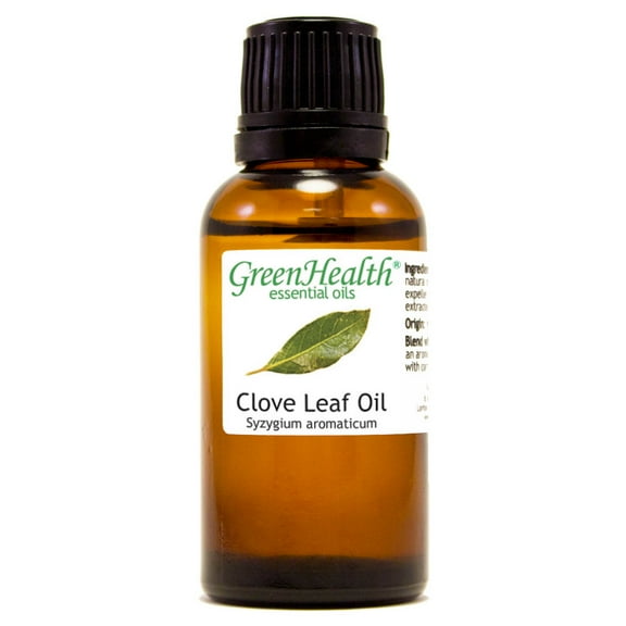 Clove Leaf Essential Oil - 1 fl oz (30 ml) Glass Bottle w/ Euro Dropper - 100% Pure Essential Oil by GreenHealth