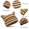 thumbnail image 4 of Gorro de Punto para Mujer - Gorro con Orejas de Gato Beige Gorro de Punto elástico cálido para Gorro de esquí de Invierno para niñas adultas, 4 of 5