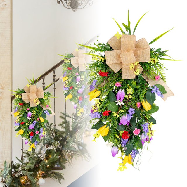 Couronne Illuminée pour Décorations d'Escalier Festif et d'Entrée