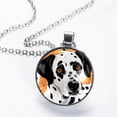thumbnail image 2 of Spotted Dog Glass Circular Pendant Necklace - Beautiful Handcrafted Jewelry Piece for Women, 2 of 5