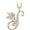 Rose, variant on 14K White Gold Finish Round Cut White Diamond 925 Sterling Silver Diamond Cute Elf Angele With S Initial Letter Pendant Necklace for Women
